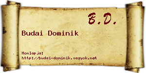 Budai Dominik névjegykártya